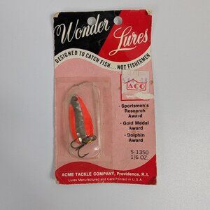 Acme Tackle Company Vintage Wonder Lures Orange Silver S-1350 1/6 oz Made in USA